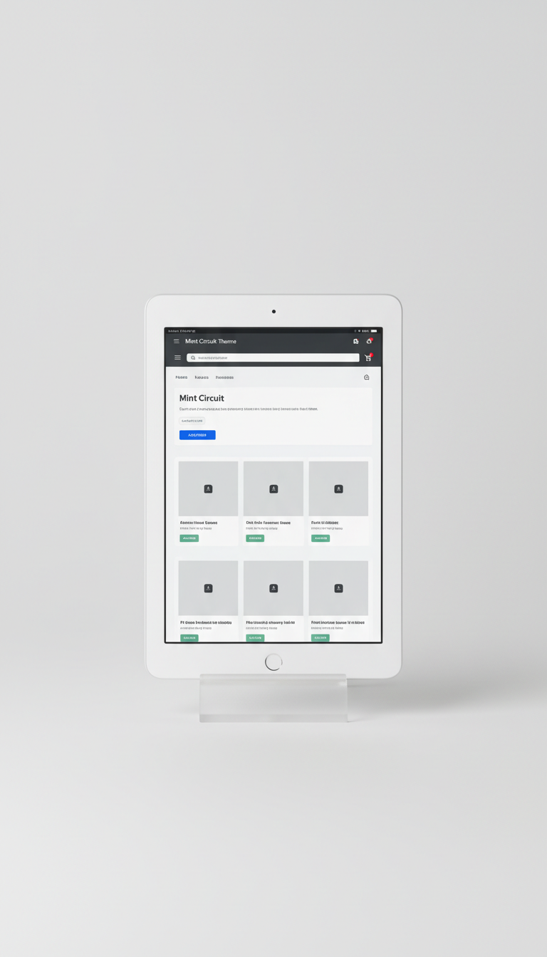 Mint Circuit Shopify theme for tablet