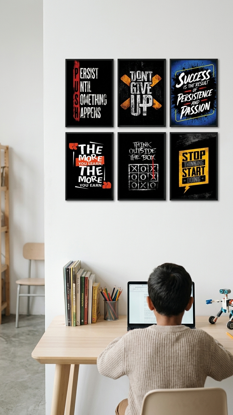 Set of 6 Motivational Wall Frames for Wall Decor