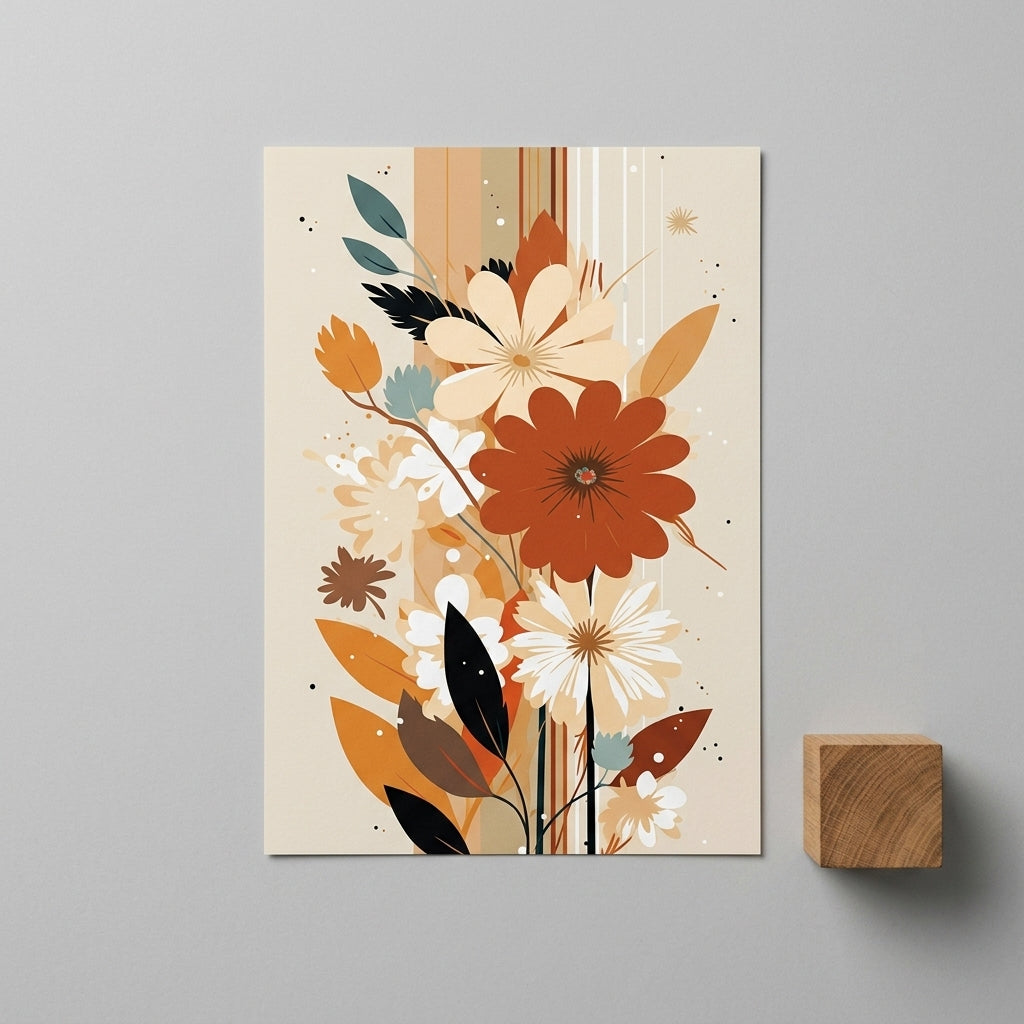 Floral Botanical Wall Art Set of 3 – Premium Laminated Printed Photo Tile Frames (8×11 Inches)