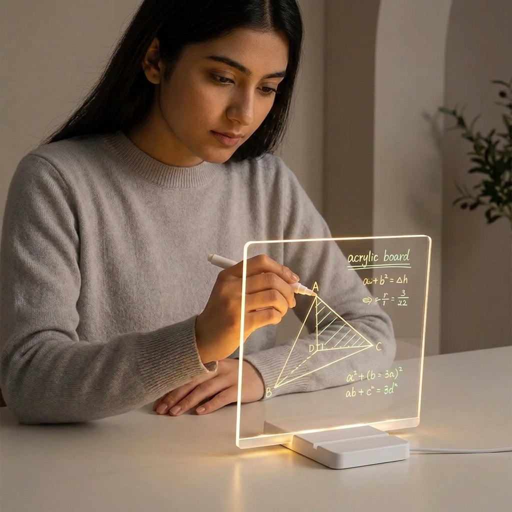 LED Light Up Writing Board With Markers Reusable Glow Message Board
