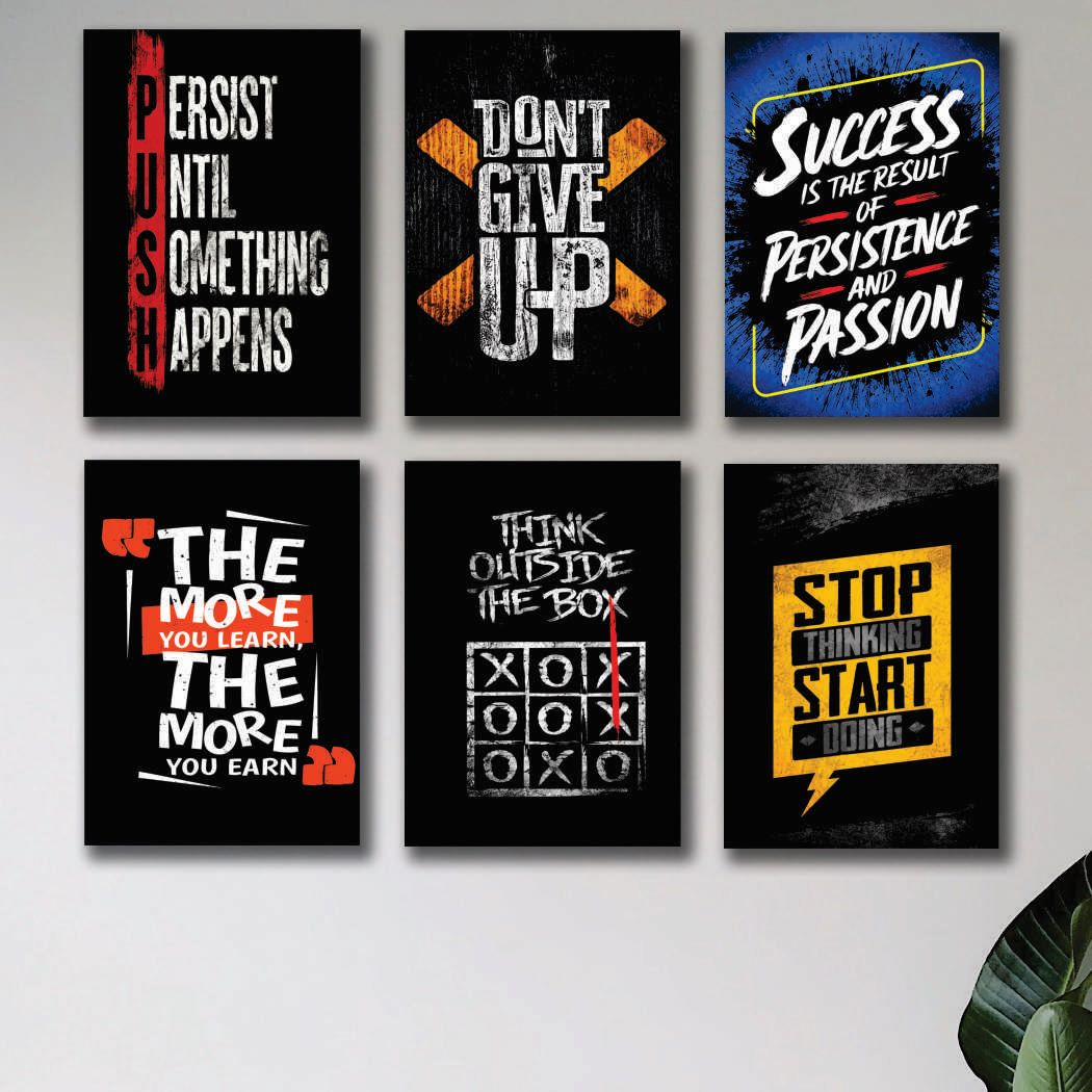 Set of 6 Motivational Wall Frames for Wall Decor