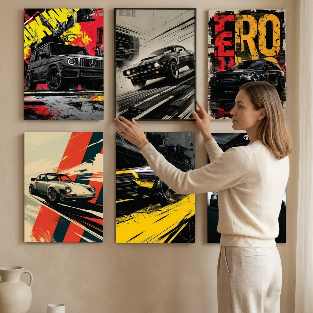 Set of 6 Car Theme Phototile Frames