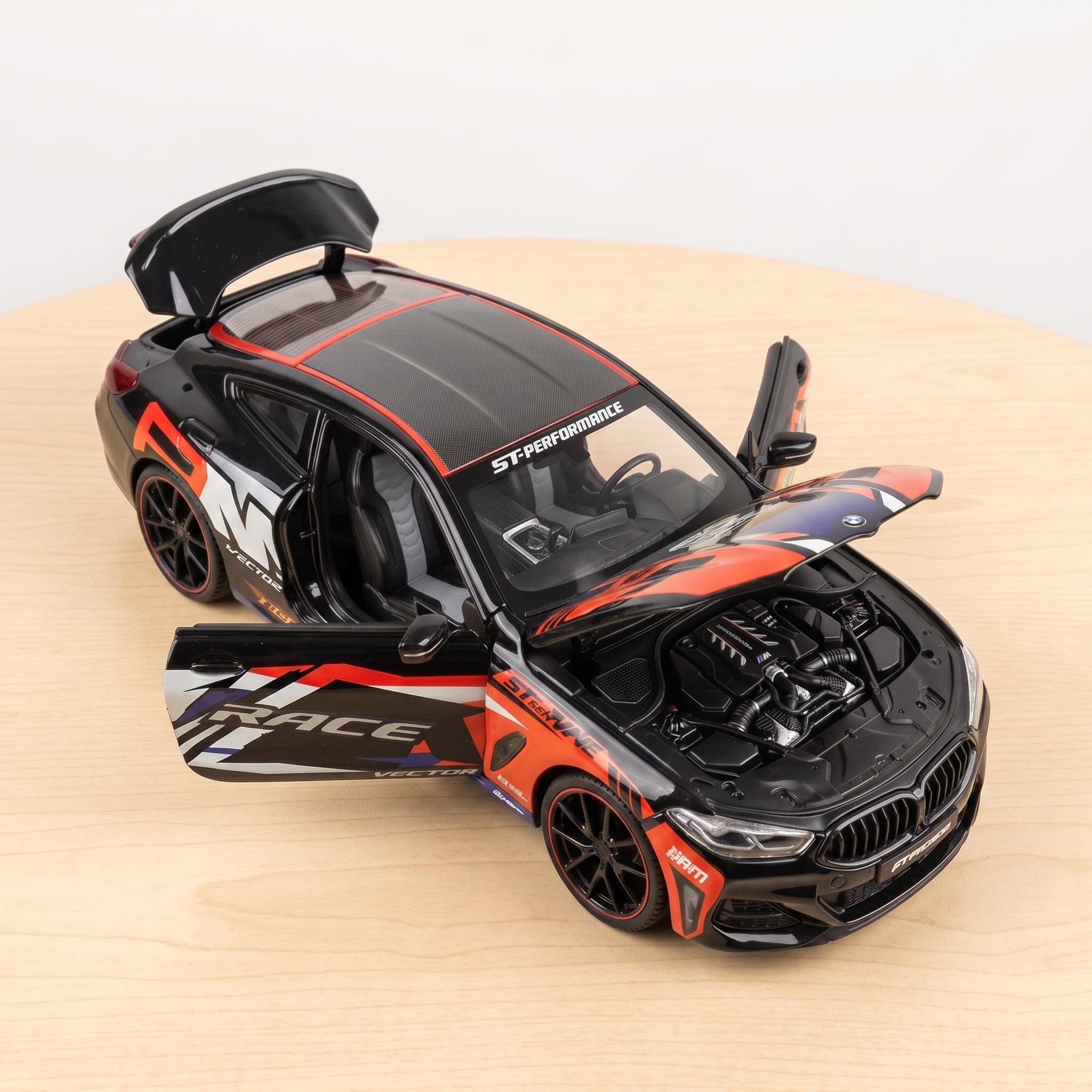 BMW M4 Racing Edition Diecast Model 1:24 – Black & Neon Green Metal Collectible Car