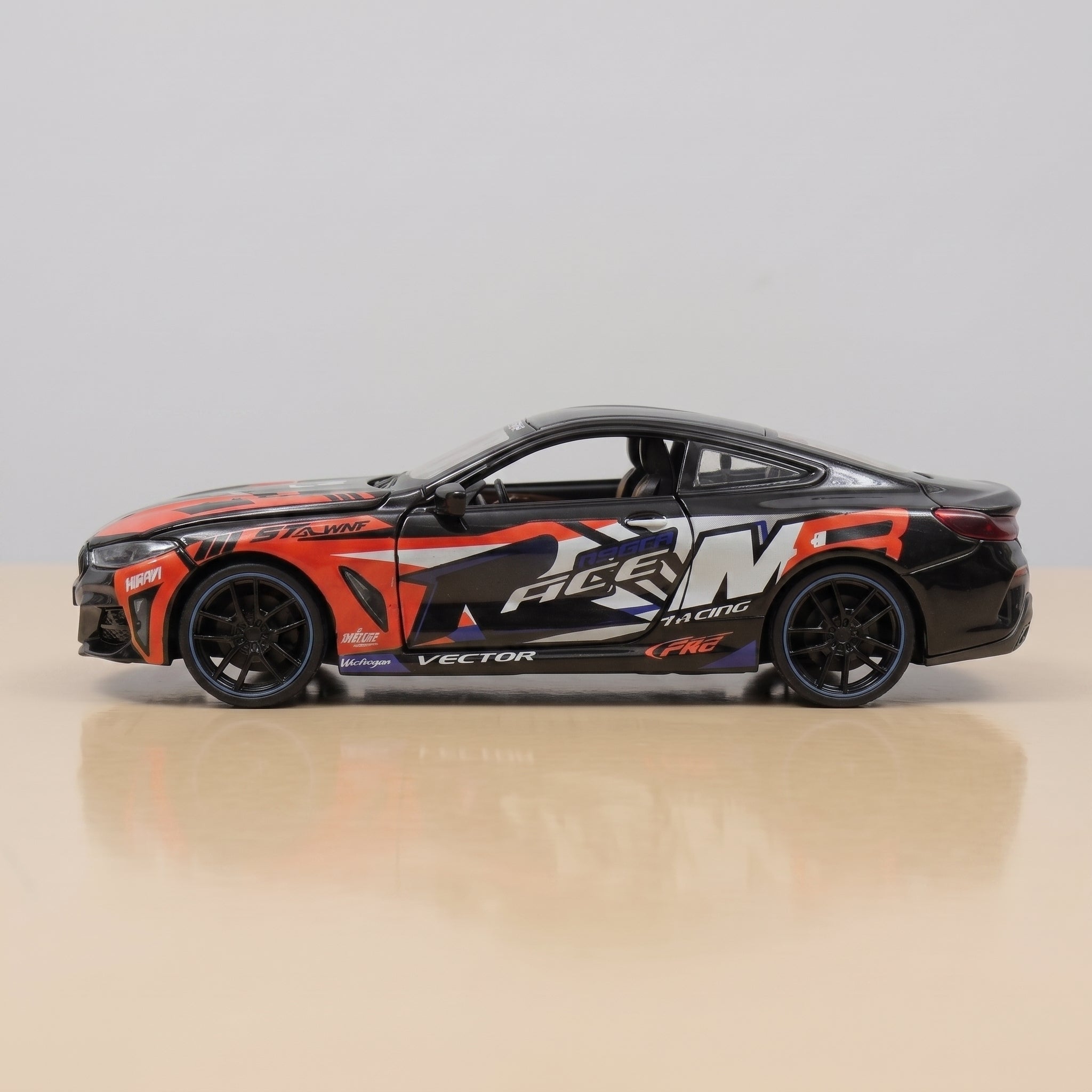 BMW M4 Racing Edition Diecast Model 1:24 – Black & Neon Green Metal Collectible Car
