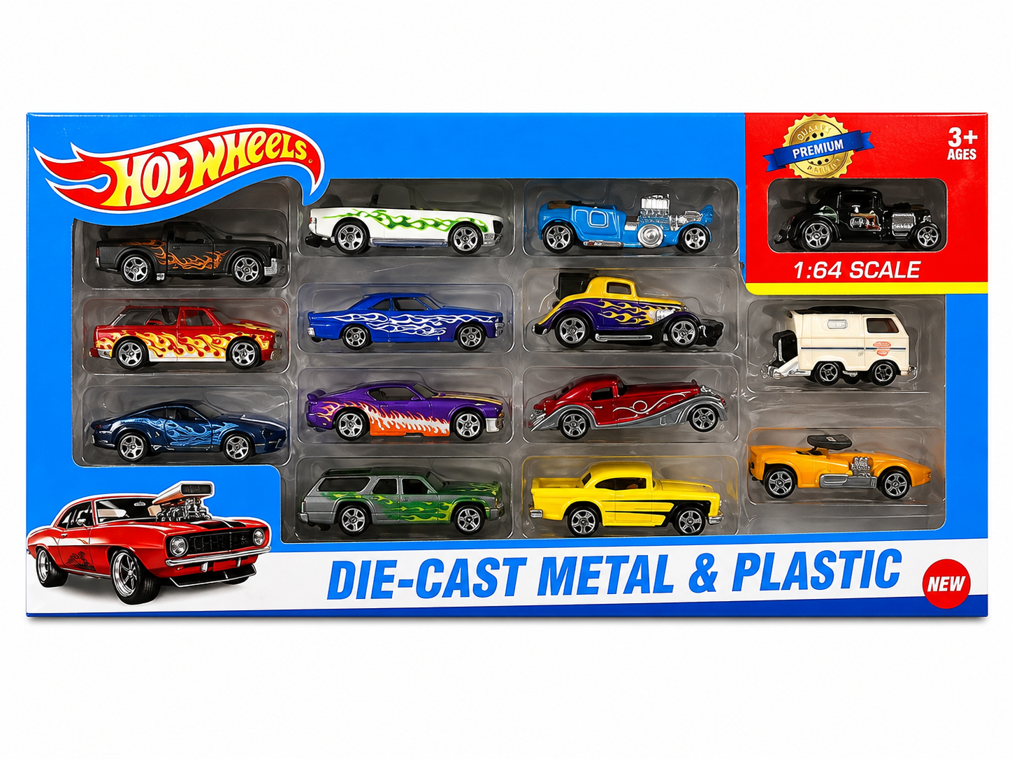 14 Pcs Premium Die-Cast Car Collection Display 1:64 Scale