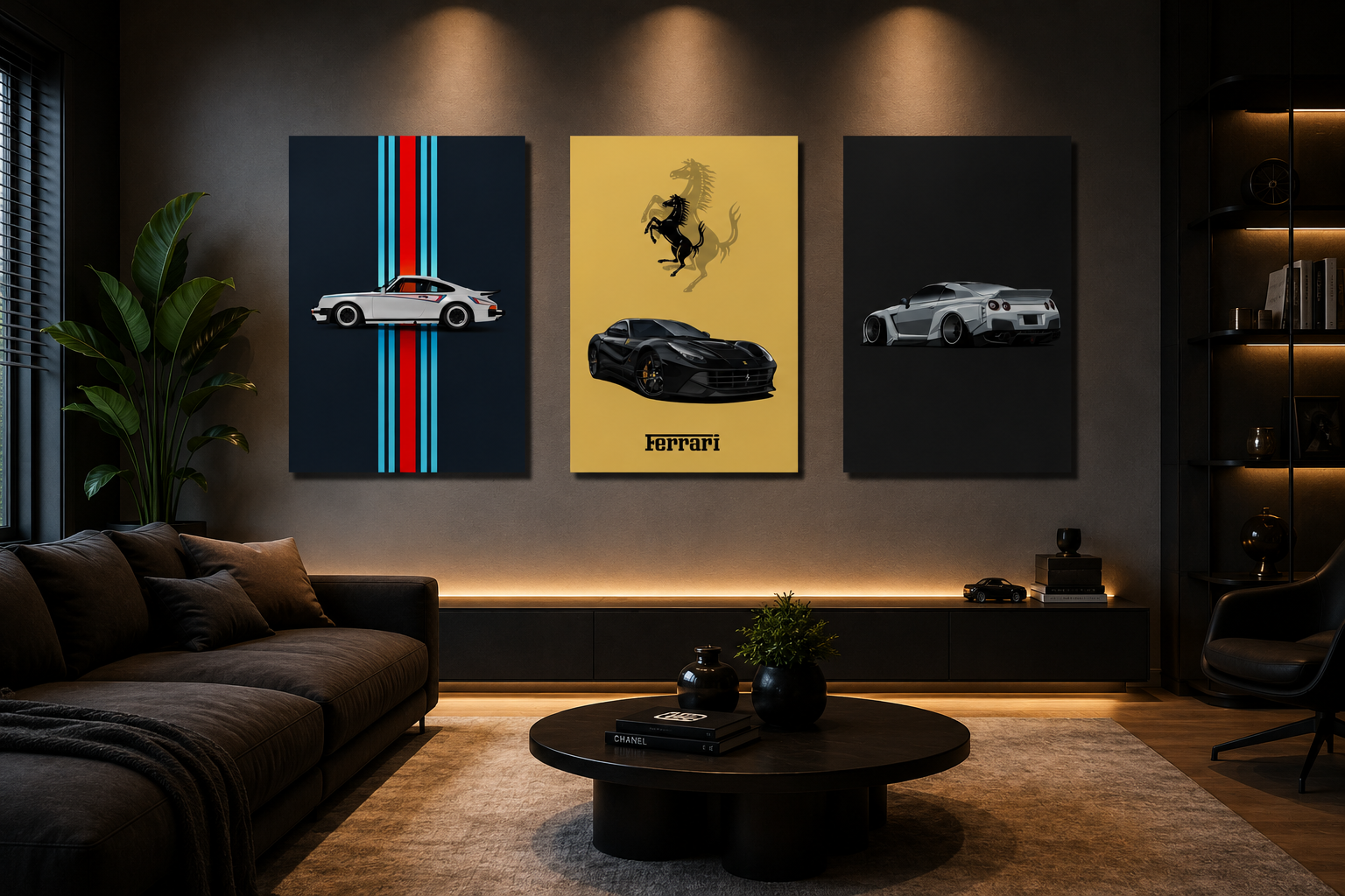 Car-Themed Wooden Wall Frame Set of 3
