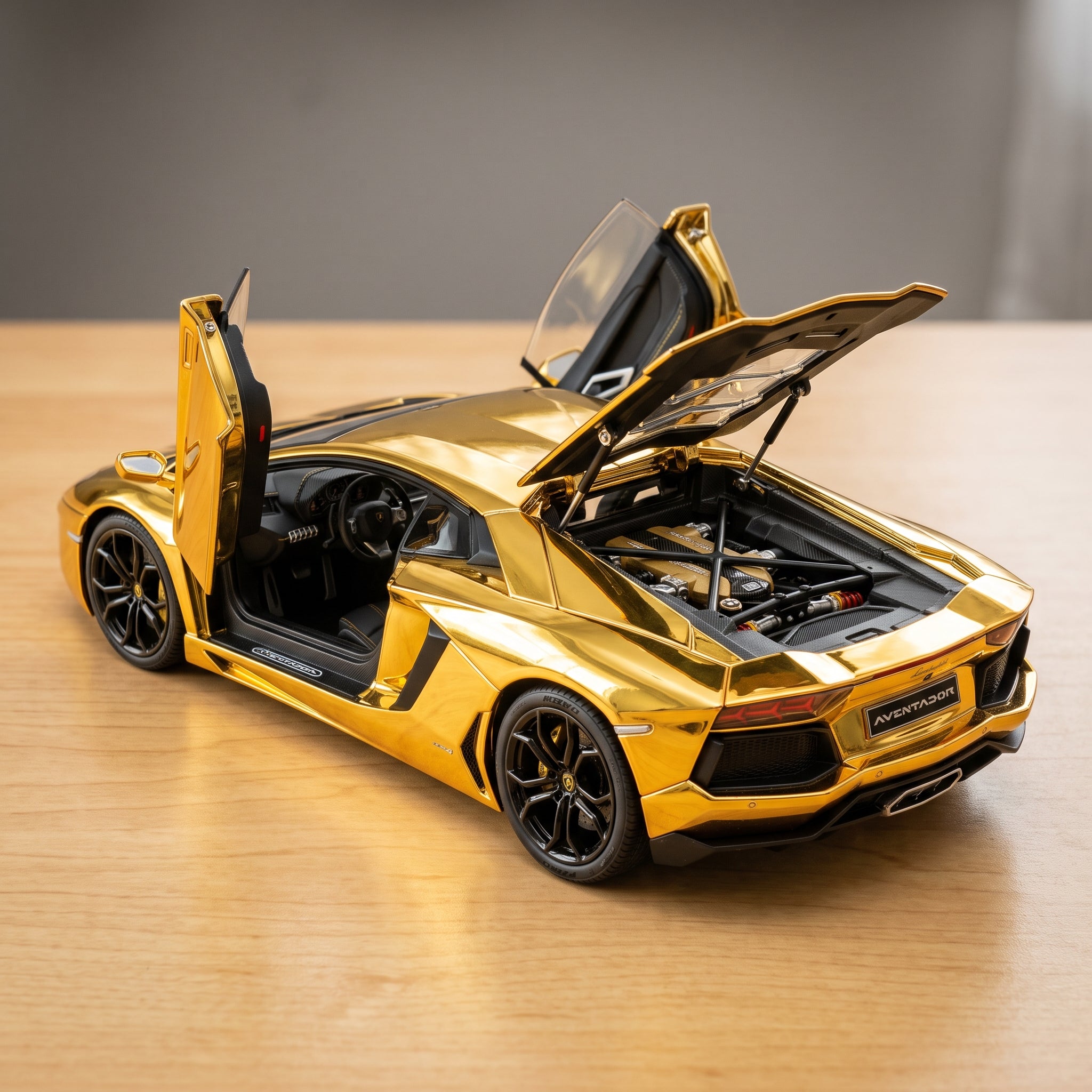 Lamborghini Aventador Diecast Model – Gold Chrome (1:32 Scale)
