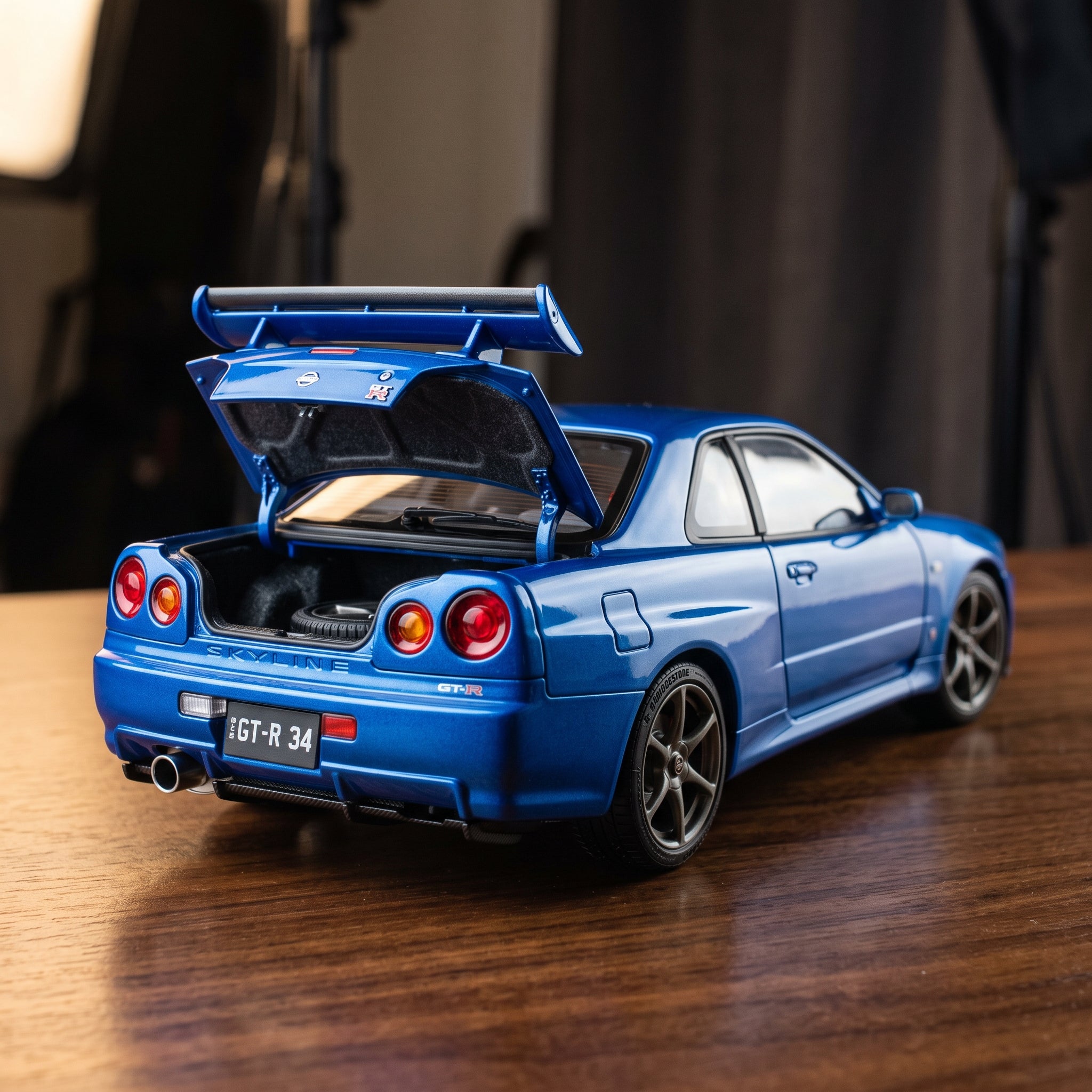Nissan Skyline GT-R R34 Diecast Model 1:24 – Bayside Blue Metallic