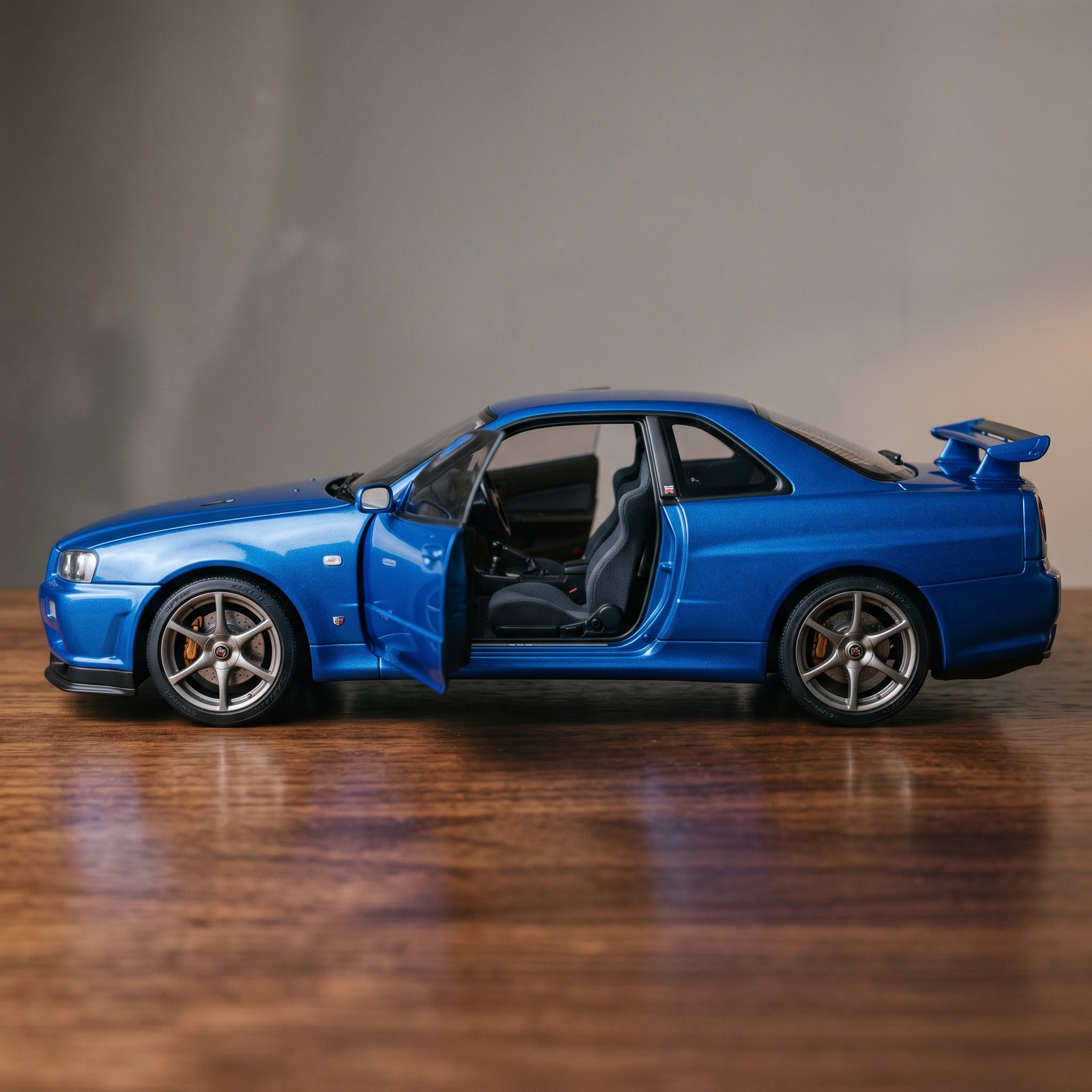Nissan Skyline GT-R R34 Diecast Model 1:24 – Bayside Blue Metallic
