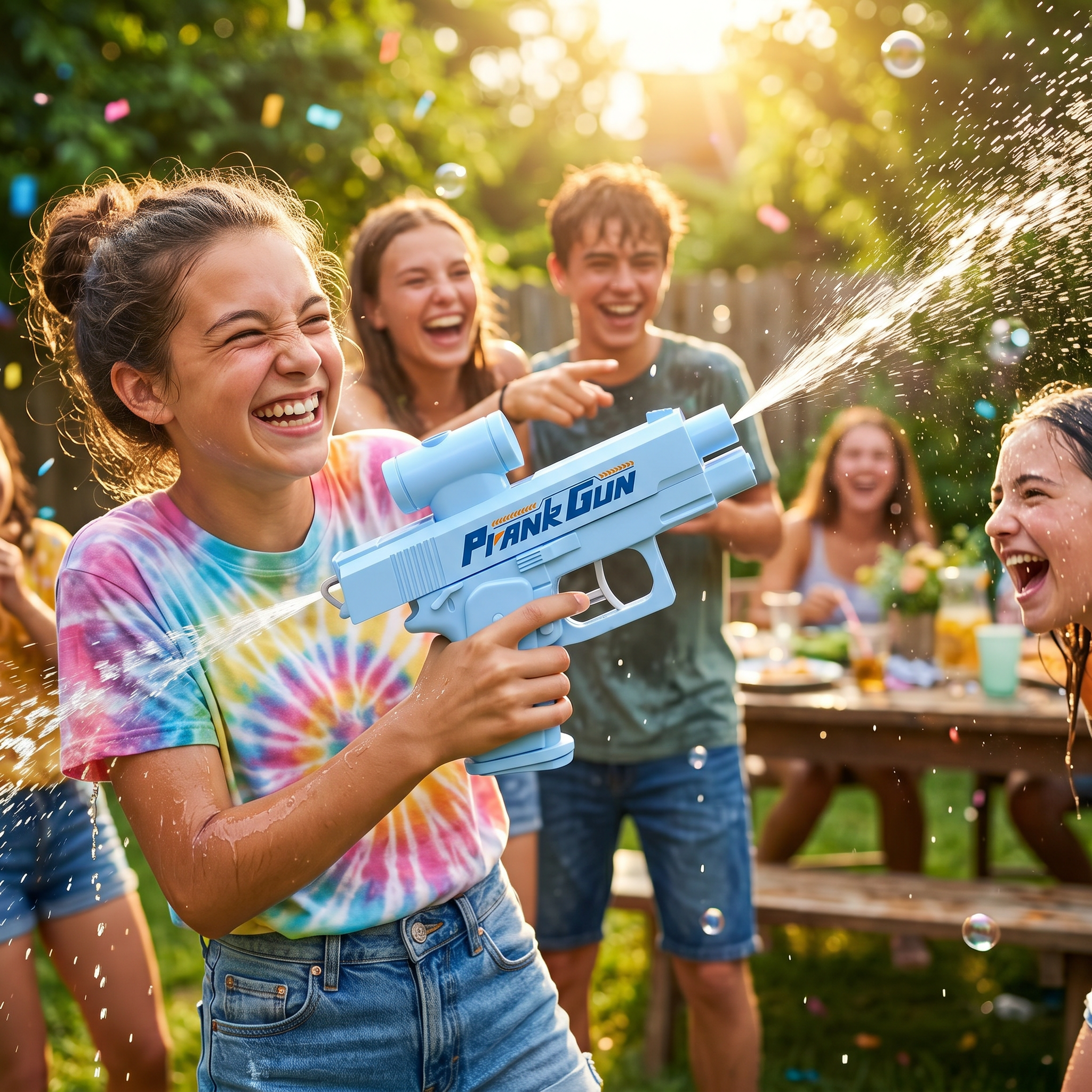 Two-way prank water gun toy