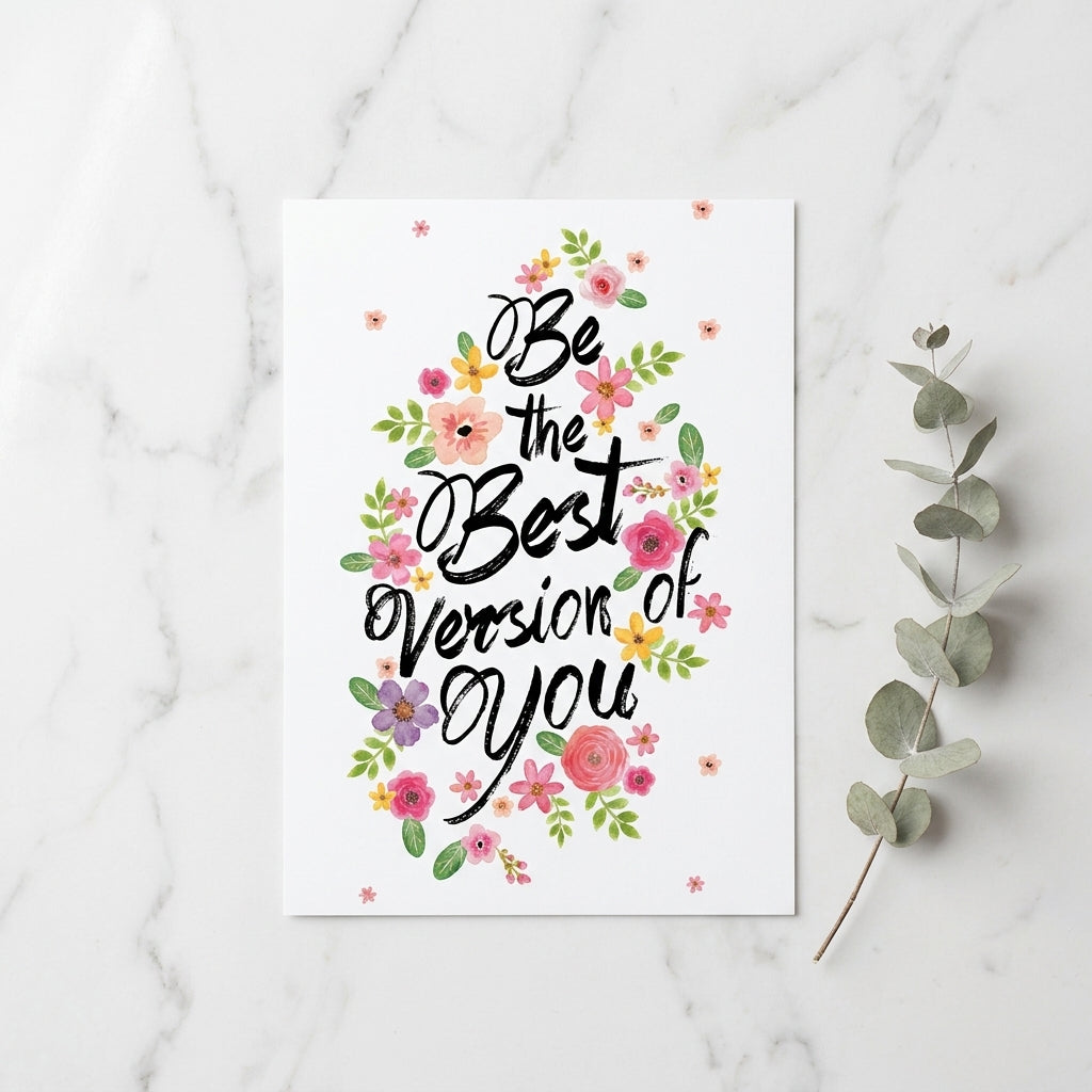 Inspirational Quotes Wall Art Set of 5 – Laminated Printed Photo Tile Frames (8×11 Inches)