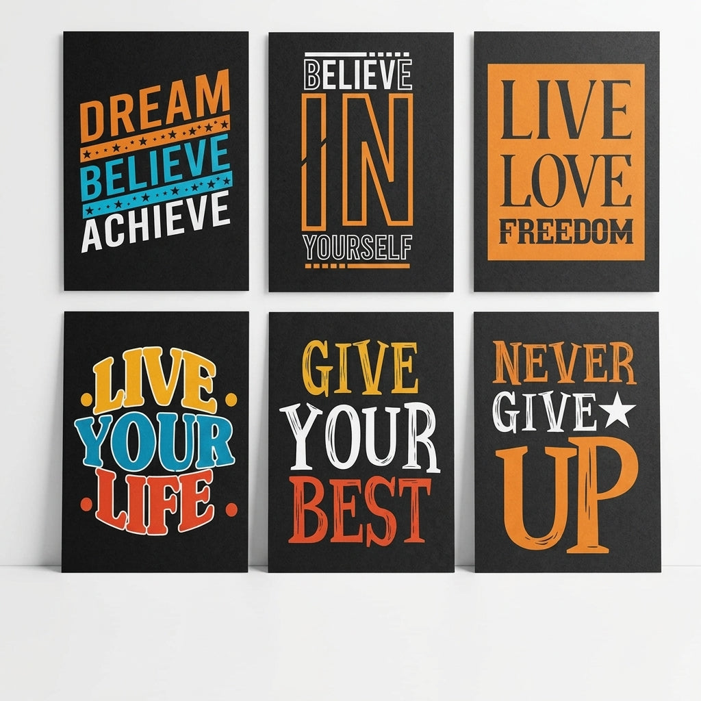 Set of 6 Motivational Wall Frames for decor
