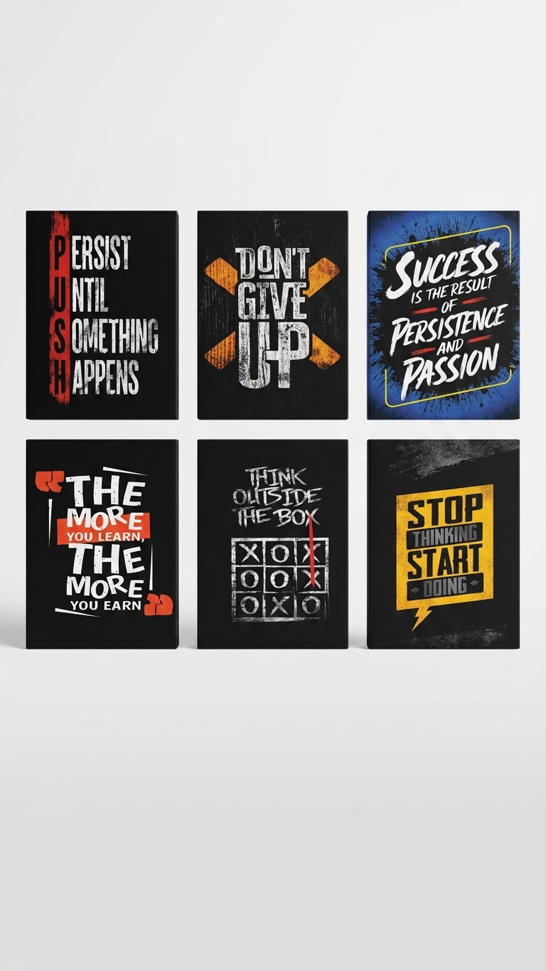 Set of 6 Motivational Wall Frames for Wall Decor