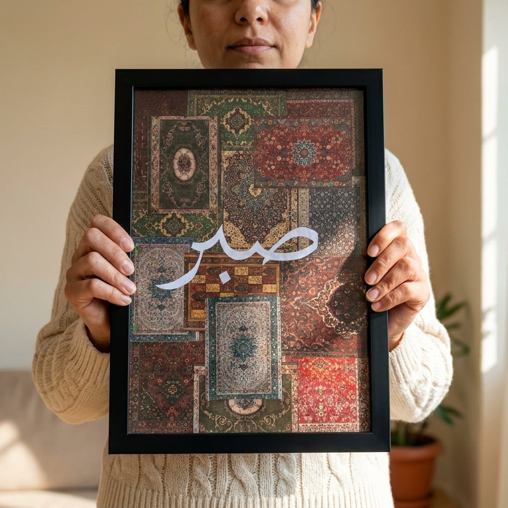 Sabr Islamic Wall Decor – Elegant Arabic Calligraphy Frame