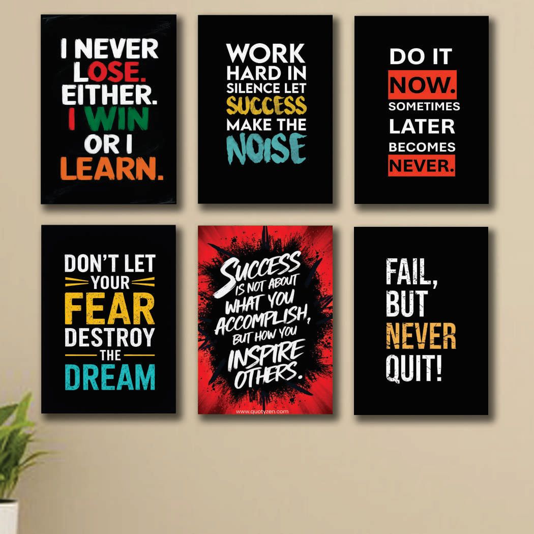 Set of 6 Motivational Wall Frames  for decor