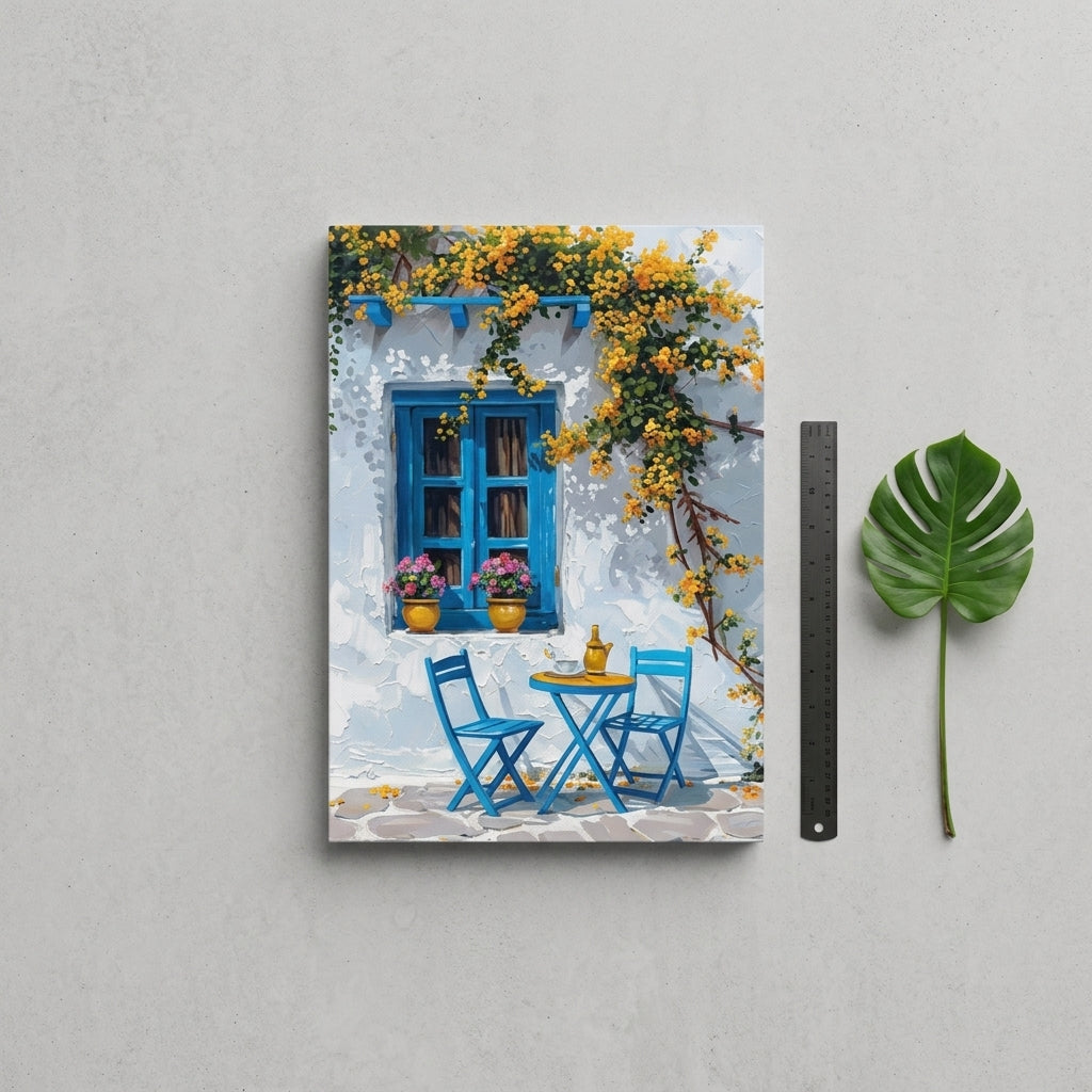 Coastal Blue Village Canvas Style Laminated Prints | 8x11 Inch Wall Decor with Adhesive Tape