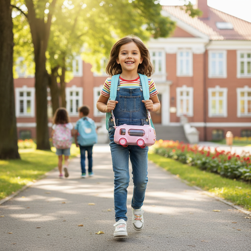 Cute bus water bottle 600ml for kids