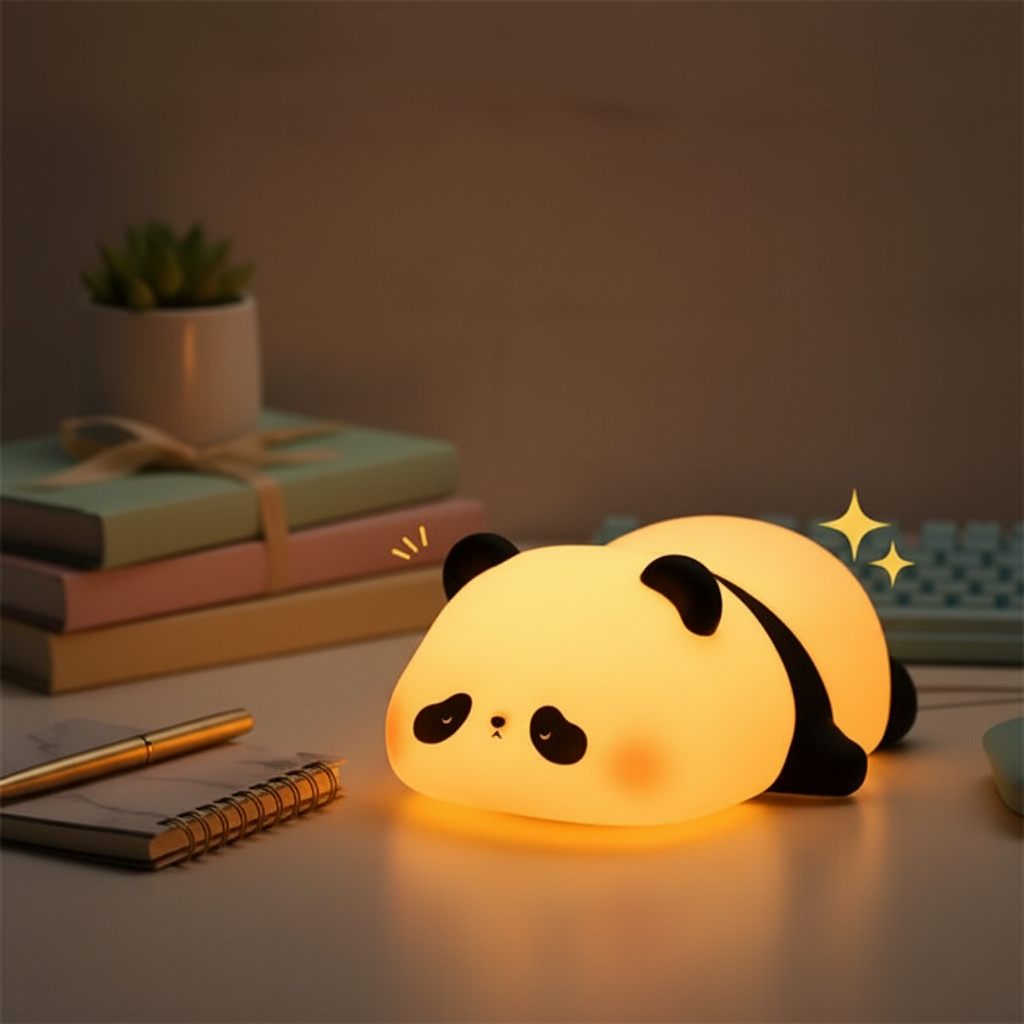 Cute Panda Lamp for kids and Girls Room